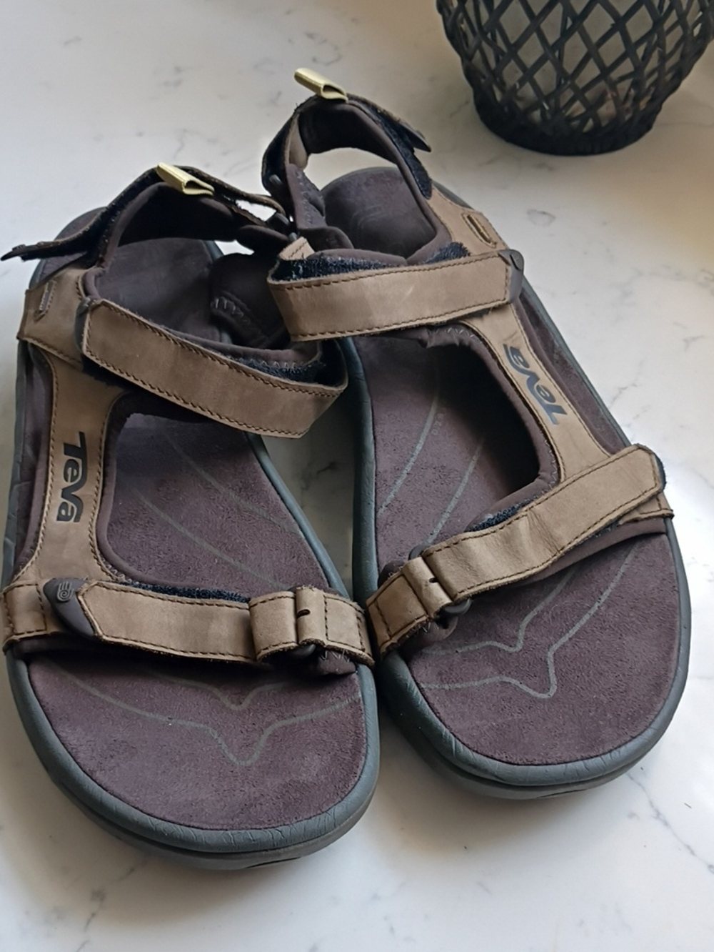 Teva Tan and Dark Brown Strappy Outdoor Sandals